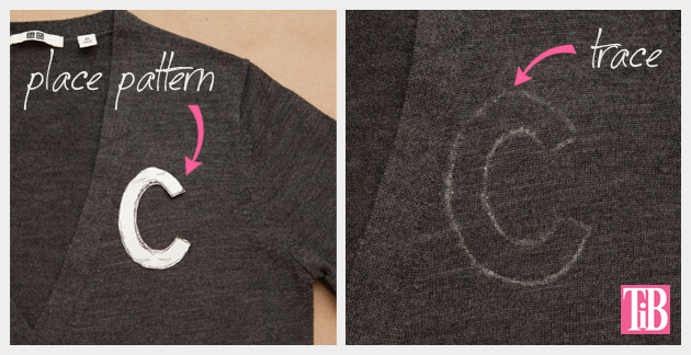 DIY Monogram Sweater Placement