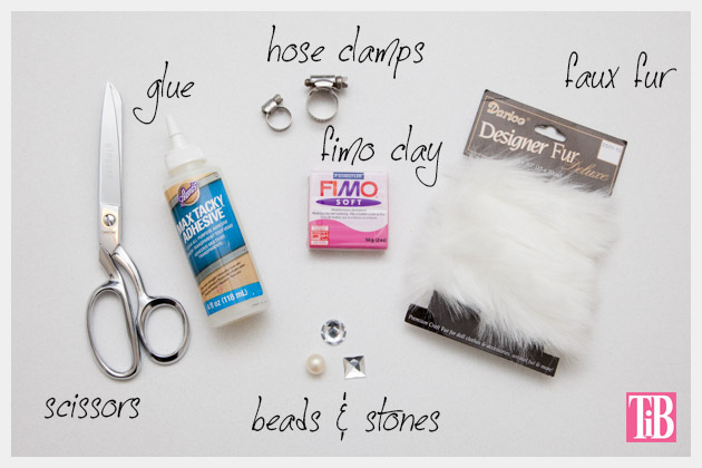 Faux Fur Fimo Clay Ring DIY Supplies