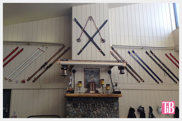 Vintage Skis inside the Lodge at Whiteface Mountain