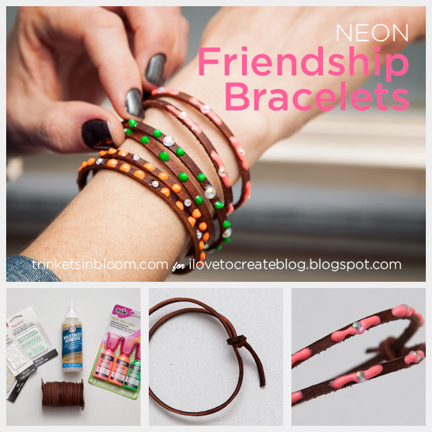 DIY neón pulseras de la amistad por baratijas en Bloom