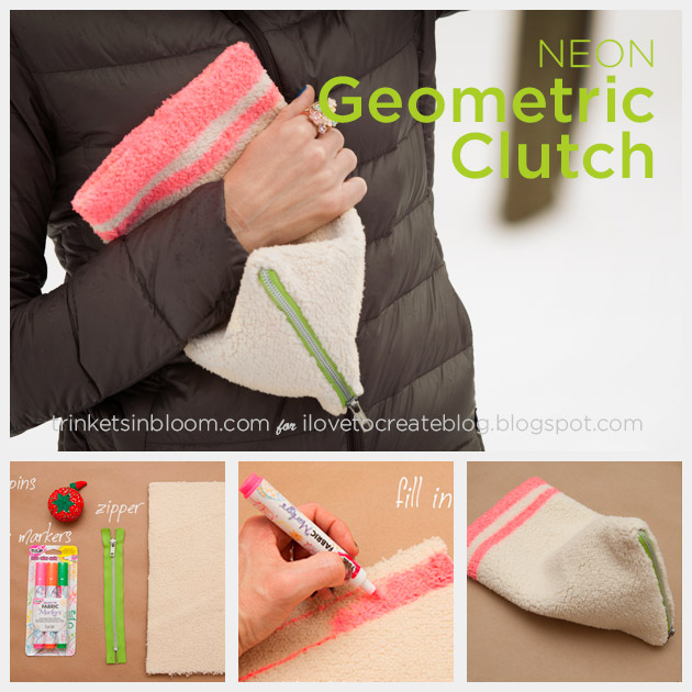 Neon Geometric Clutch DIY by Trinkets in Bloom