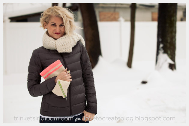 Neon Geometric Clutch DIY Photo by Trinkets in Bloom