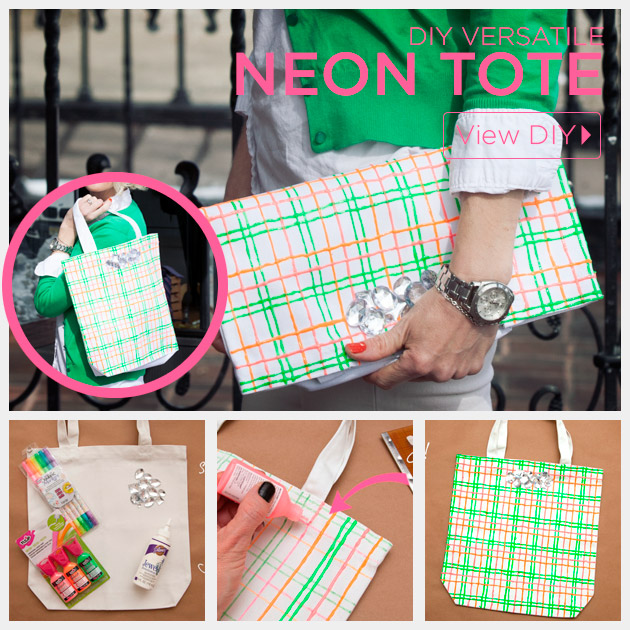 Versatile Neon Tote DIY by Trinkets in Bloom