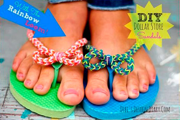 DIY Rainbow Loom Flip Flops by Debi Beard