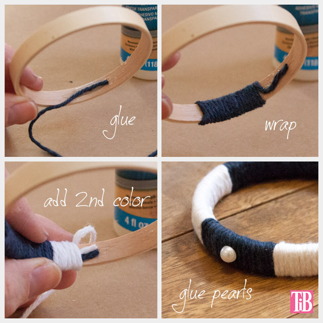Nautical Bracelets DIY Yarn Wrapping