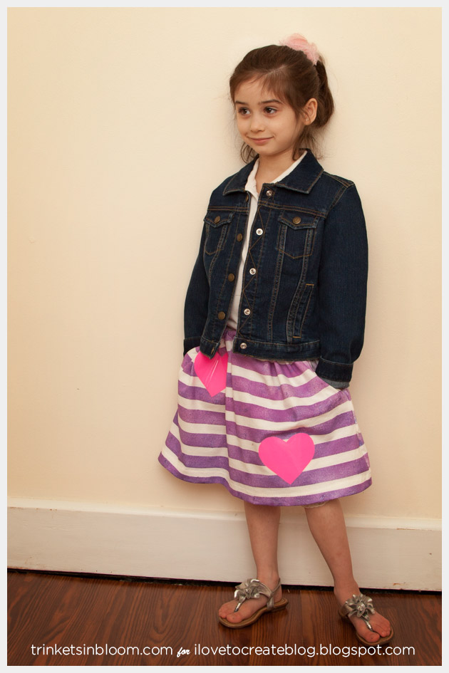 Girls Skirt DIY from a T-Shirt Frontview