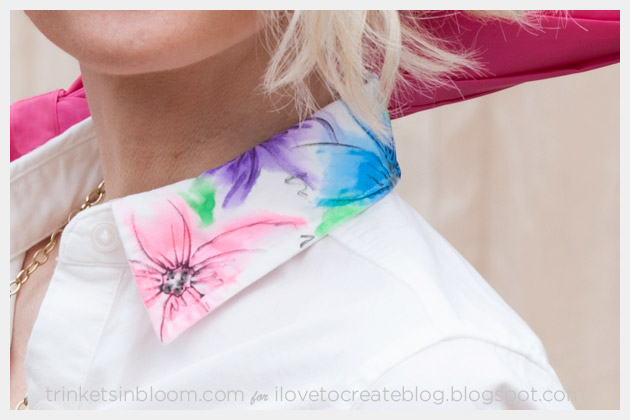 Watercolor Dress DIY Collar Close up