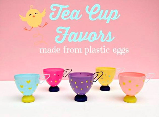 Tea Cup Favors made from plastic eggs