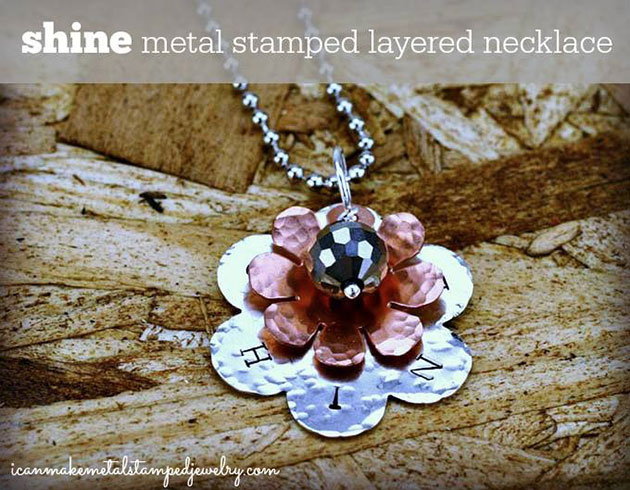 Shine Metal Stamped Layered Necklace