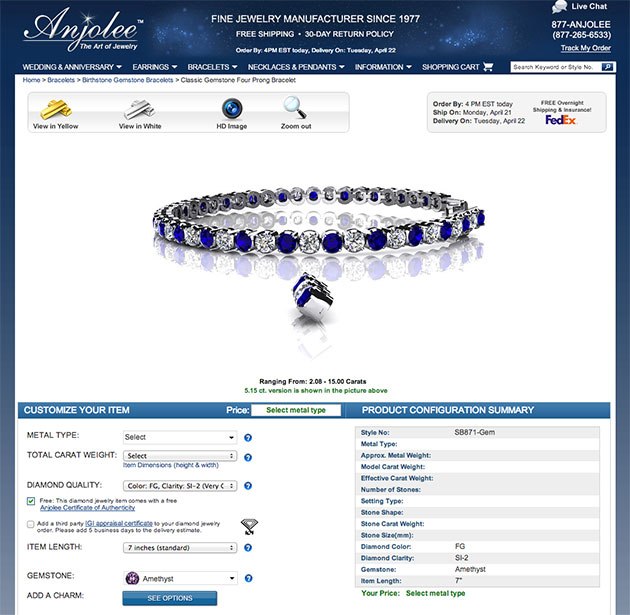 Anjolee Jewelry Website