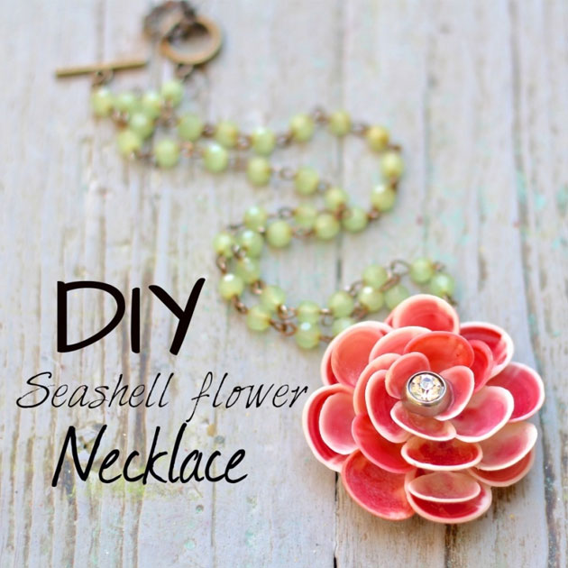 DIY Seashell Flower Necklace by Debi Beard