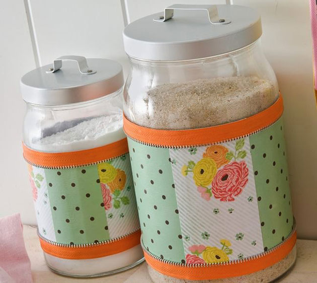 Mod Podge Kitchen Canisters DIY