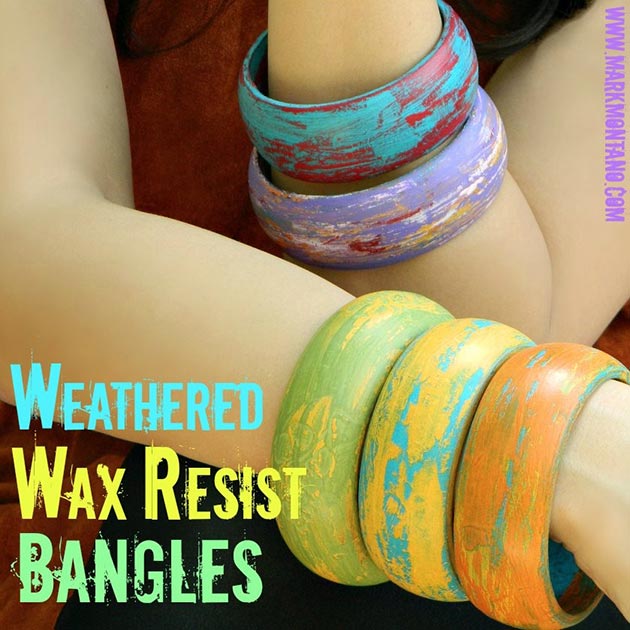 Weathered Wax Resist Bangles by Mark Montano