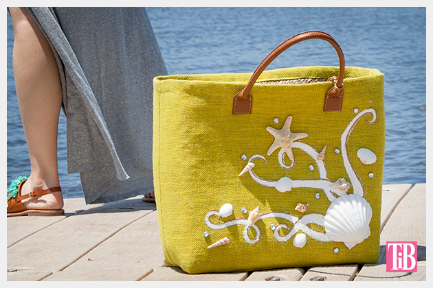 DIY Beach Tote With Shells Photo Standing