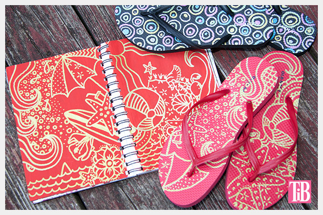 Doodle Flip Flops using Bic Mark-it Metallic Markers Pic 3