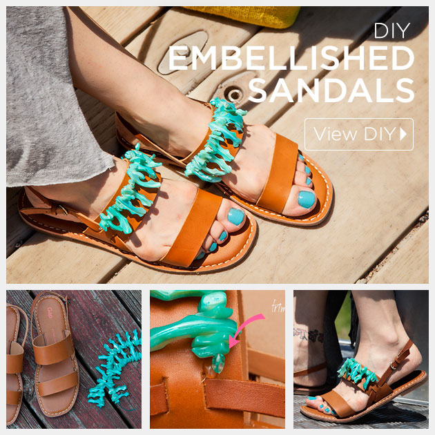 Embellished Sandals DIY by Trinkets in Bloom