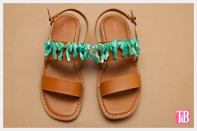 Embellished Sandals DIY Finished