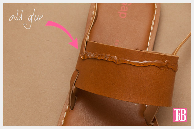 Embellished Sandals DIY Gluing