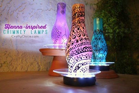 Henna Inspired Chimney Lamps