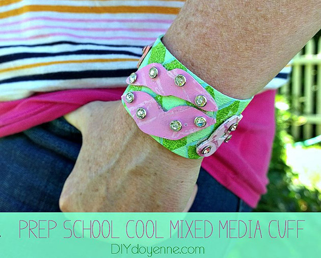 Preppy Mixed Media Cuff DIY