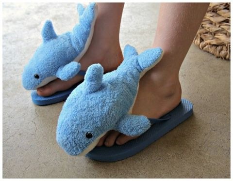 Soft Shark Flip Flops by Heather Mann Dollar Store Crafts