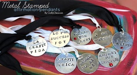 Metal Stamped Affirmation Pendants by Crafty Chica