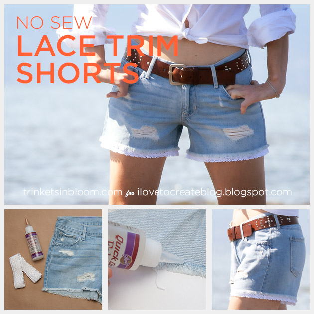 DIY Lace Trim Shorts by Trinkets in Bloom