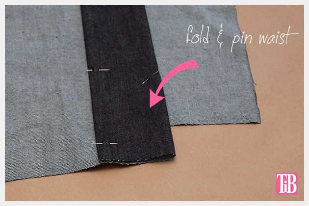 DIY Patched Skirt Pinning Waistband