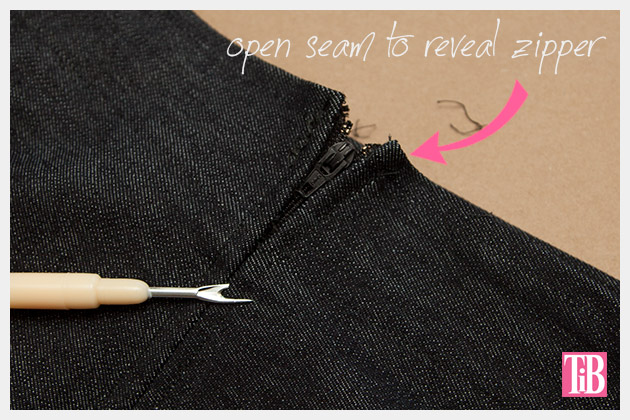 DIY Patched Skirt Ripping Seam