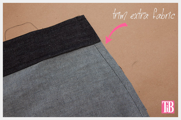 DIY Patched Skirt Trimming Side Seam