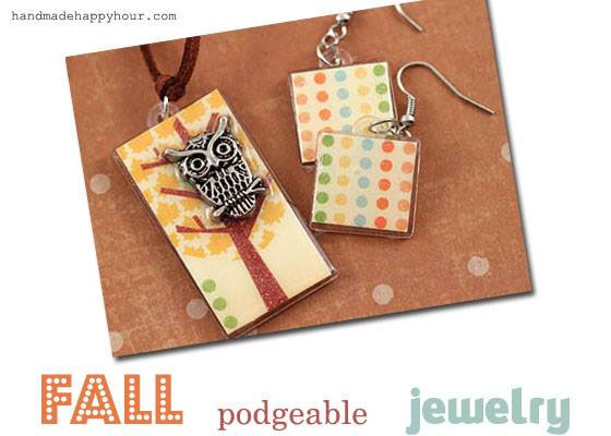 Fall Podgeable Jewelry by Cathie Filian and Handmade Happy Hour