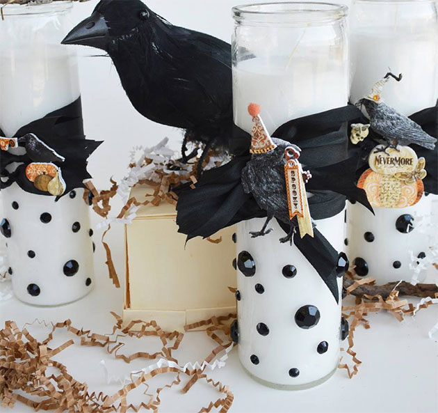 Halloween Party Black Crow Candles by Jaderbomb