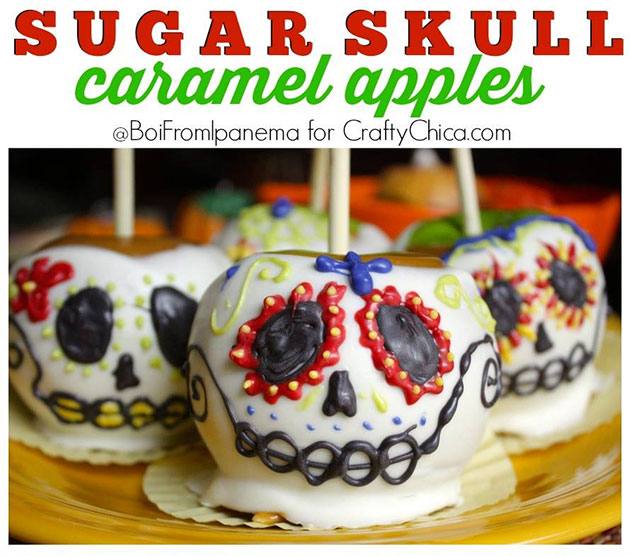 Sugar Skull Caramel Apples by Crafty Chica