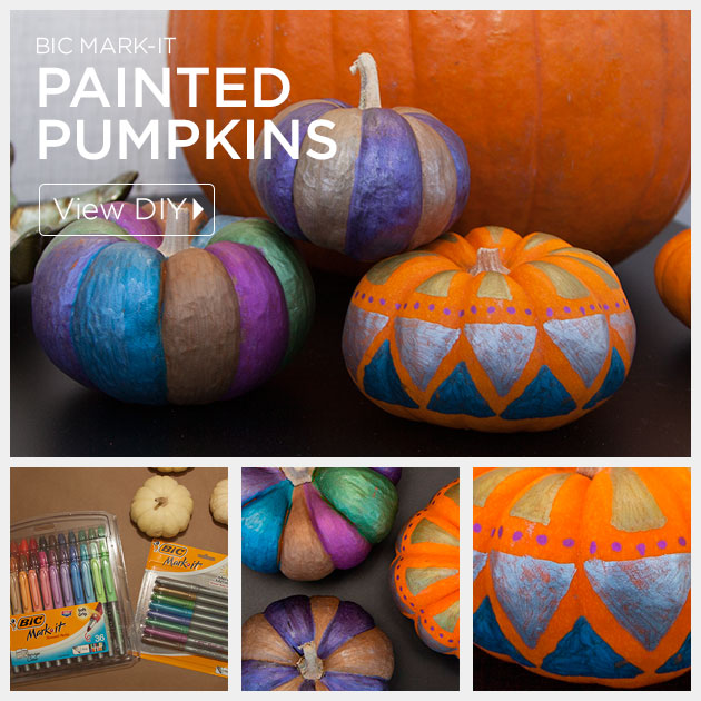 Painted Pumpkins using Bic Mark-it Markers on Trinkets in Bloom