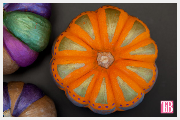 Painted Pumpkins using Bic Mark-it Markers top detail