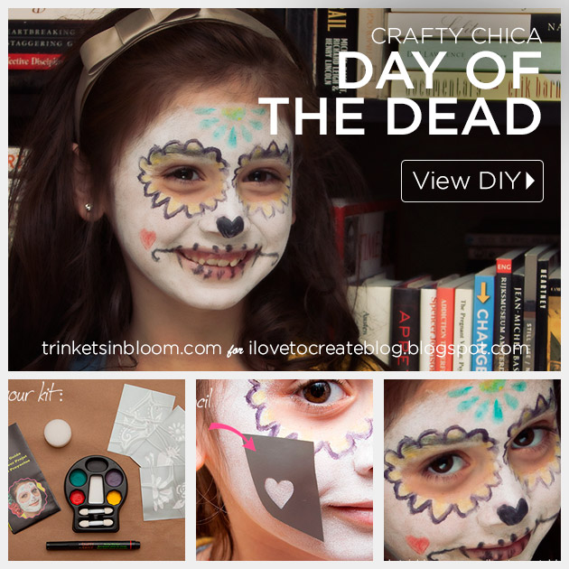 simple dia de los muertos face paint