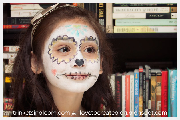 simple dia de los muertos face paint