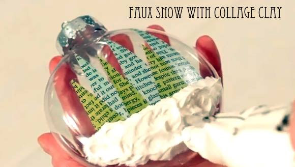 Faux Snow with Collage Clay by Cathie Filian