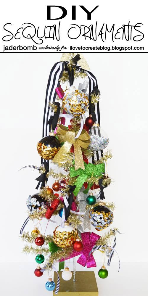 DIY Sequin Ornaments by Jaderbomb