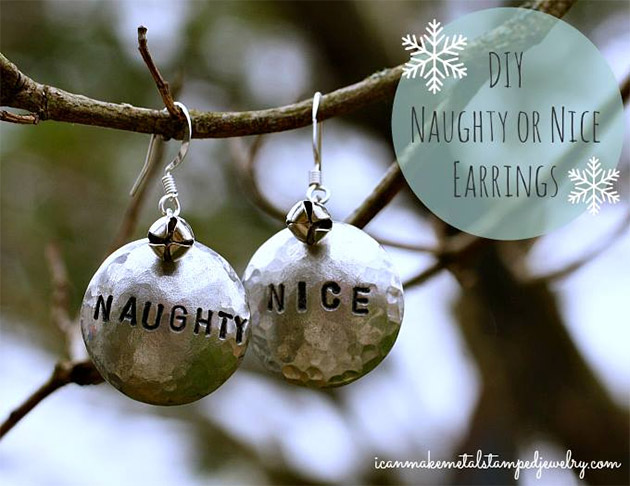 DIY Naughty or Nice Earrings by Margot Potter