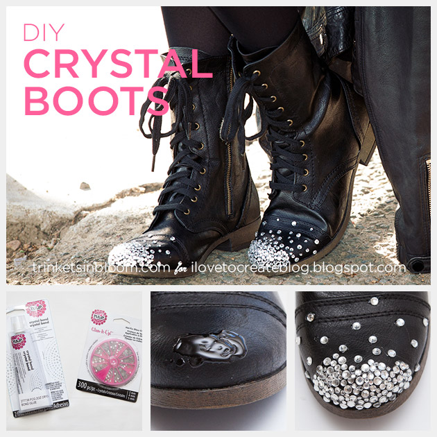 DIY Crystal Boots by Trinkets in Bloom for i Love To Create