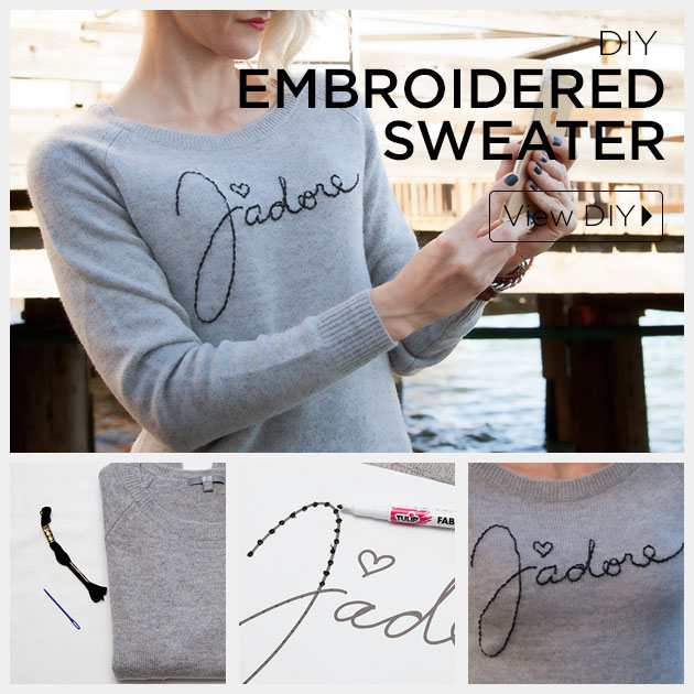 DIY Embroidered Sweater Feature by Trinkets in Bloom