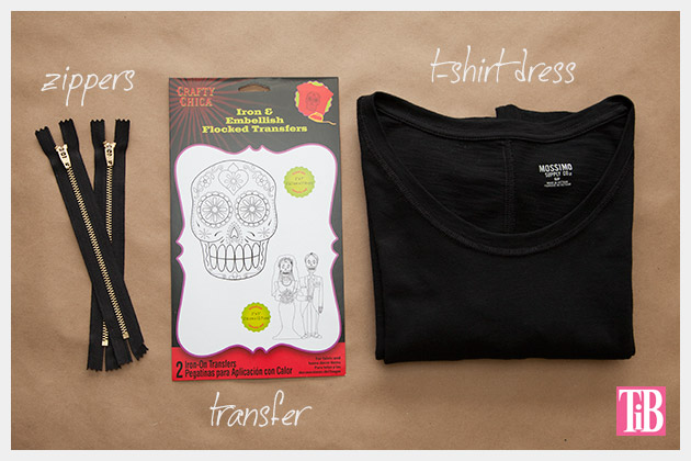 Skull Tunic with Zippers DIY Supplies