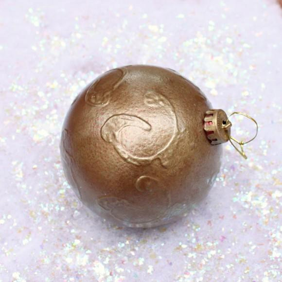 Designer Inspired Faux Bronze Christmas Ornament by Dollar Store Crafts