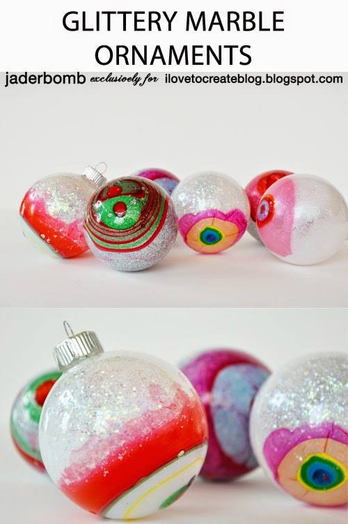 Glittery Marble Ornaments by Jaderbomb