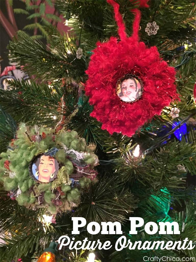 Pom Pom Christmas Ornaments by Crafty Chica