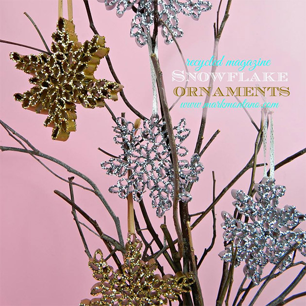 Recycled Magazine Snowflake Ornaments by Mark Montano