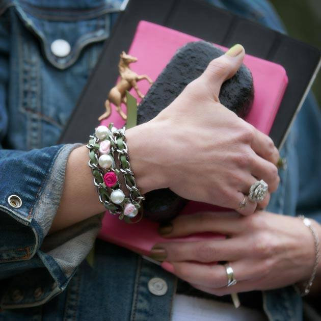 DIY Ribbon and Chain Bracelet by Trinkets in Bloom