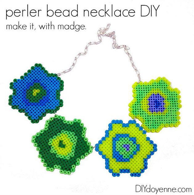 Perler Bead Necklace DIY by DIY Doyenne