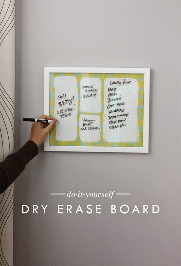 DIY Dry Erase Board by Aunt Peaches